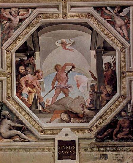 The beheading of Spurius Cassius, Domenico di Pace Beccafumi